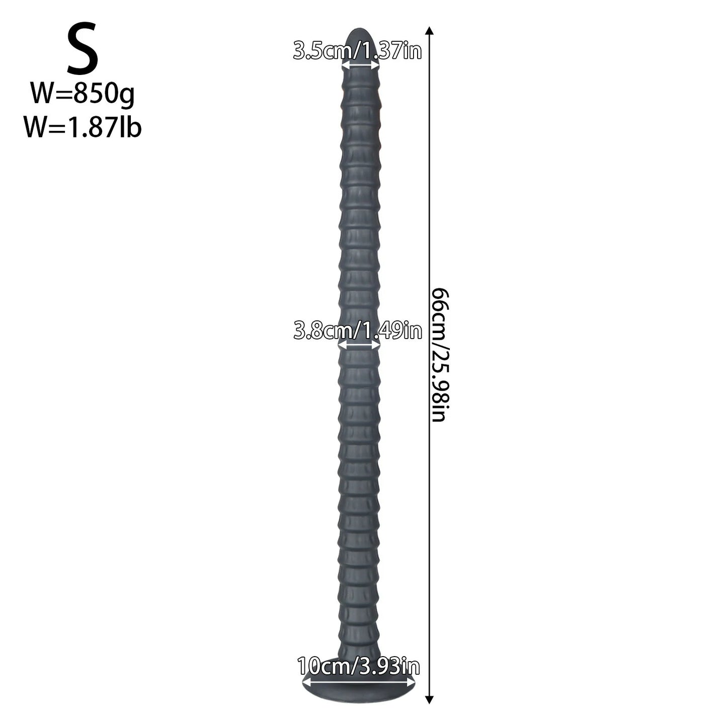 Spiral Penetrator Extra-Long Suction Dildo