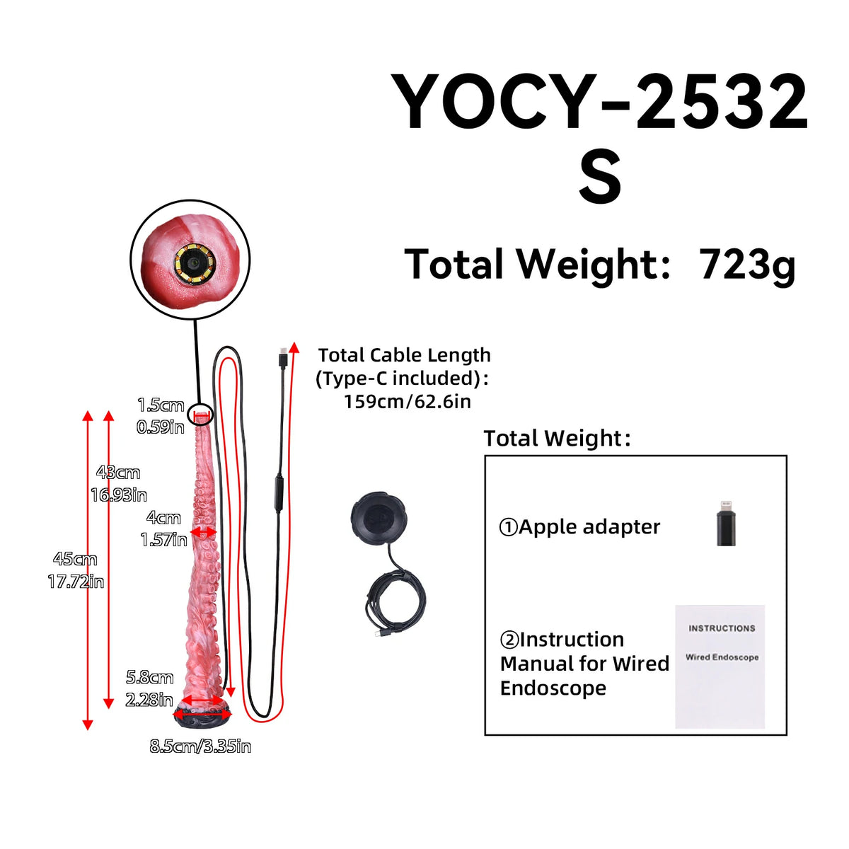 Endoscope Smart Octopus Monster Dildo 18.7 Inches
