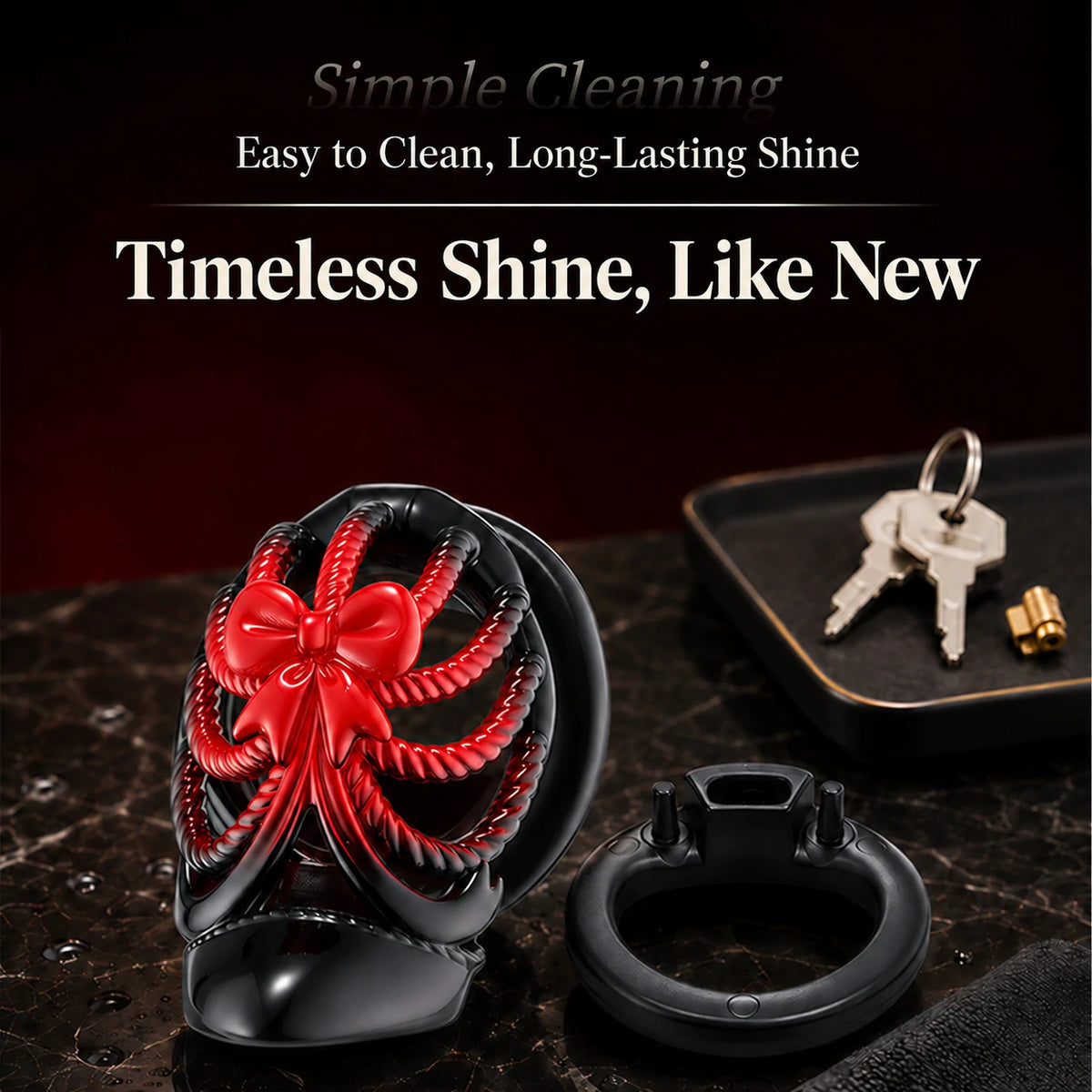 Scarlet Bow Heel – High Heel Chastity Cage