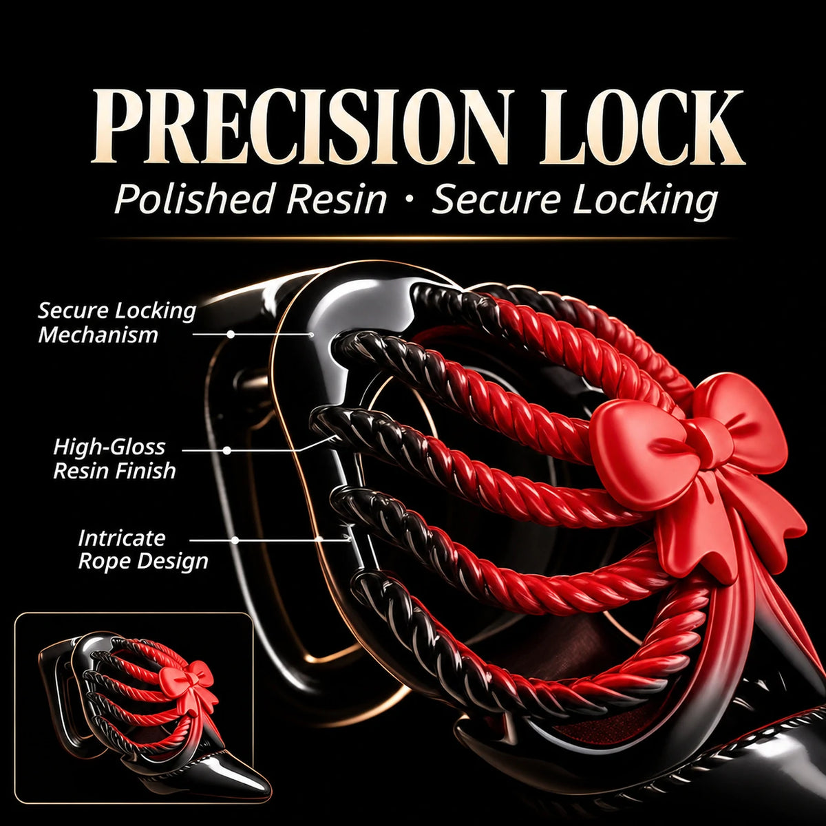 Scarlet Bow Heel – High Heel Chastity Cage