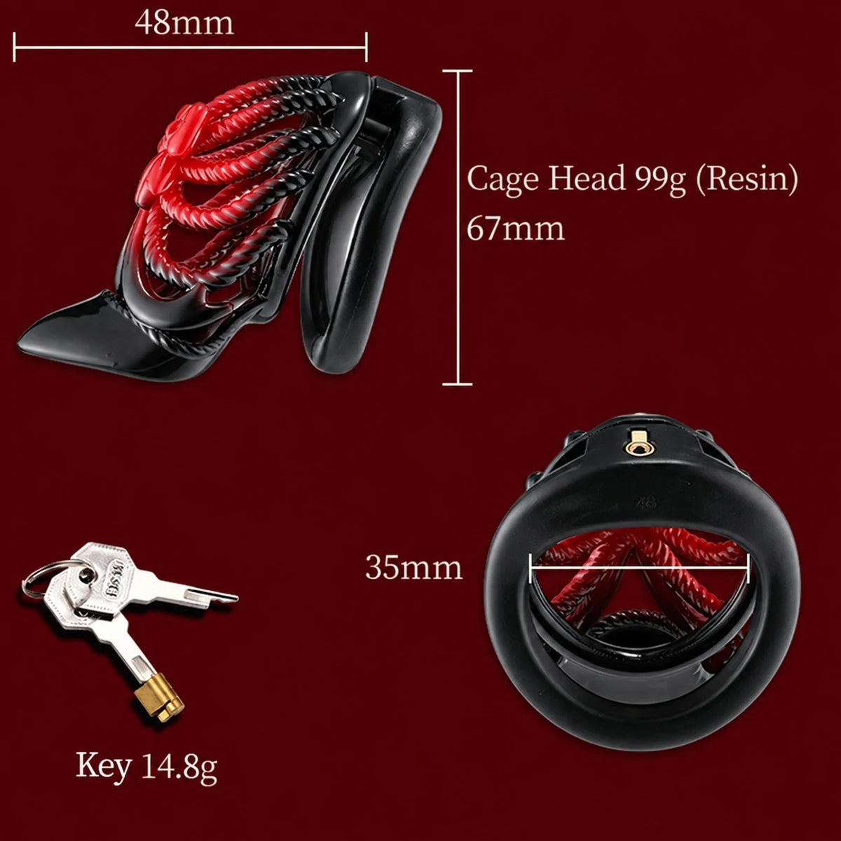 Scarlet Bow Heel – High Heel Chastity Cage