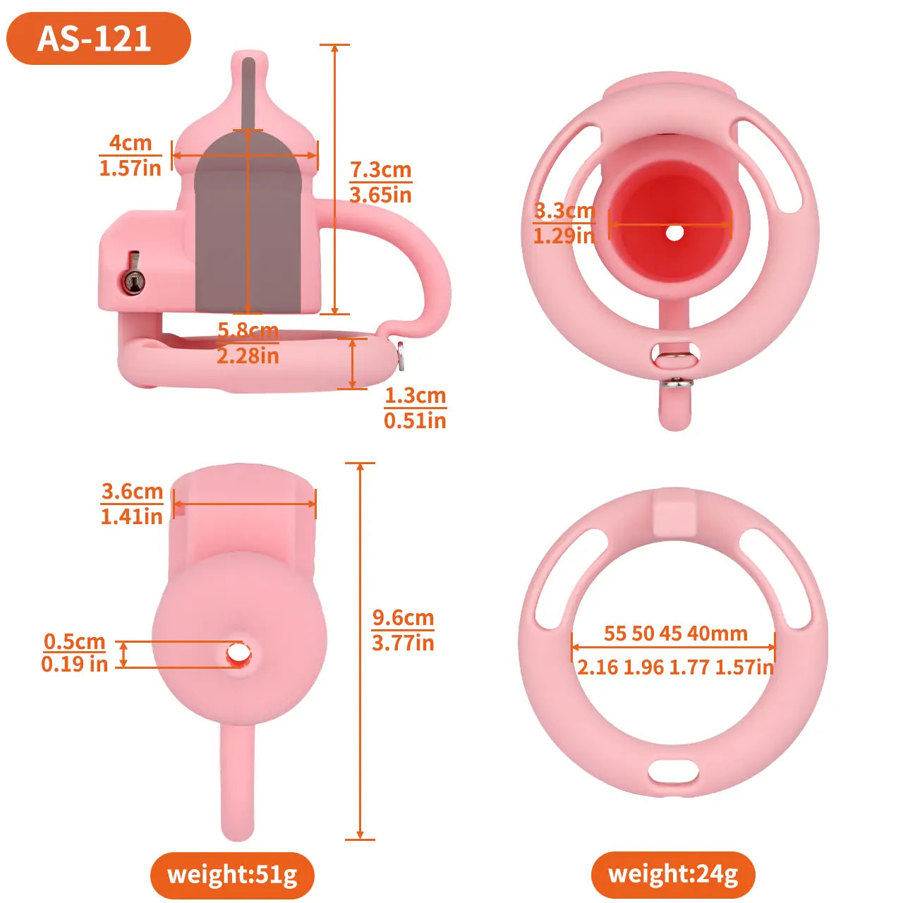 Second Dimension Milk Cage Chastity Lock with Lock