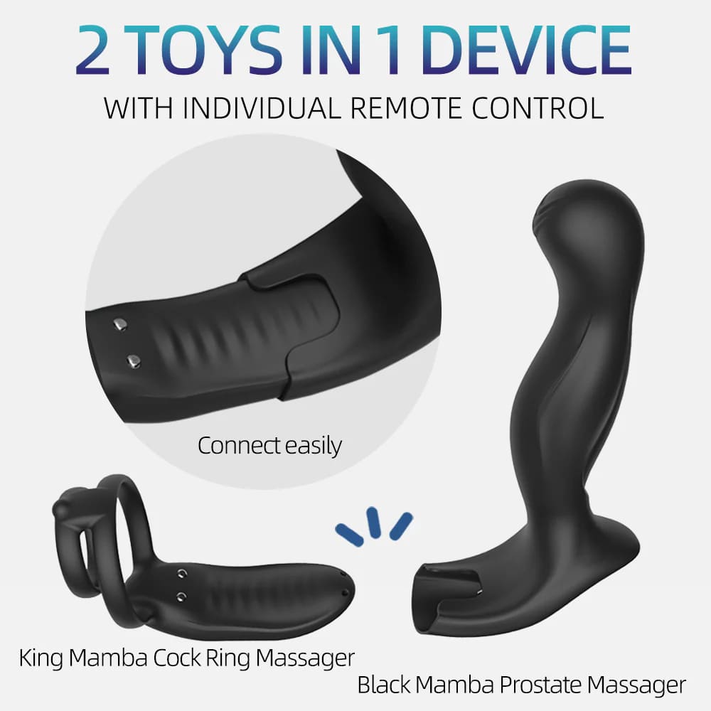 Serpix - 2-in-1 E-Stim Prostate Massager with Cock Ring