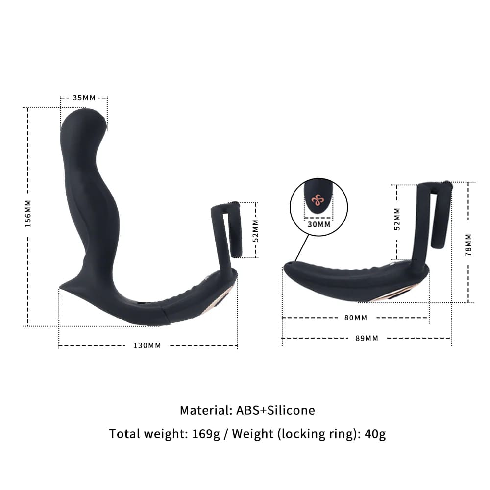 Serpix - 2-in-1 E-Stim Prostate Massager with Cock Ring