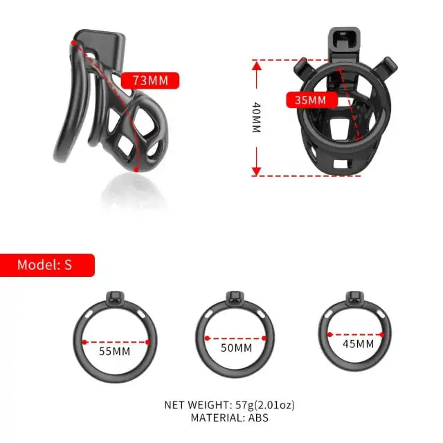 Sevanda Naja-Cobra Chastity Cage Black L
