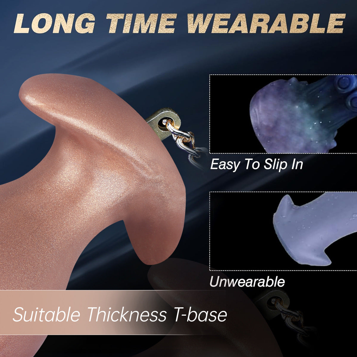 Silicon Missile Butt Plug with Chain