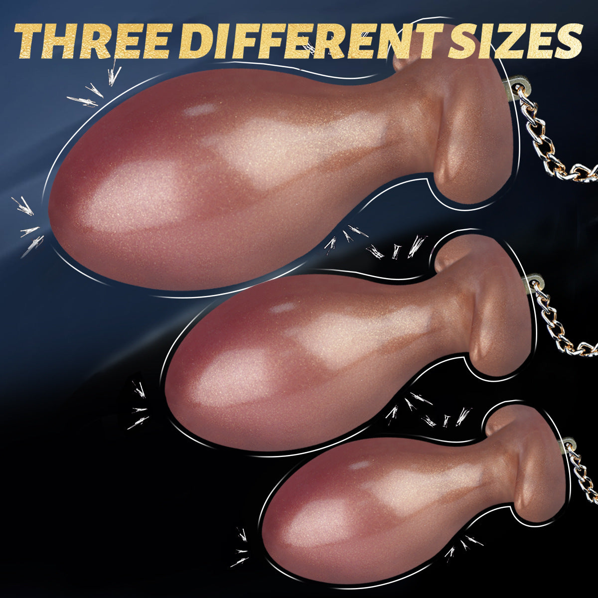 Silicon Missile Butt Plug with Chain