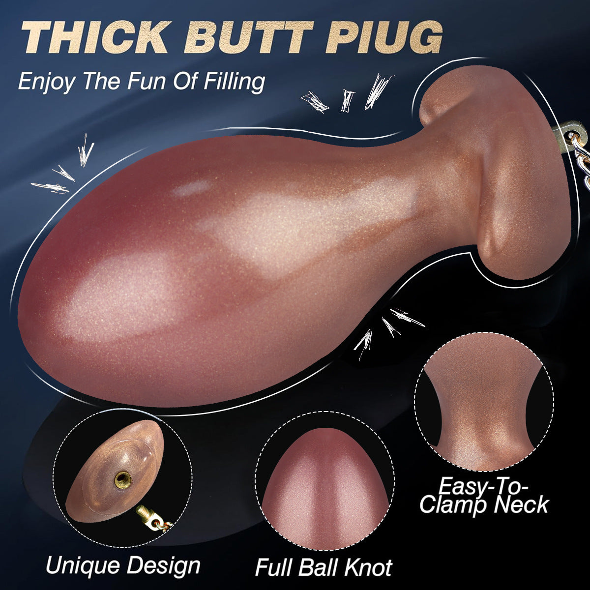 Silicon Missile Butt Plug with Chain