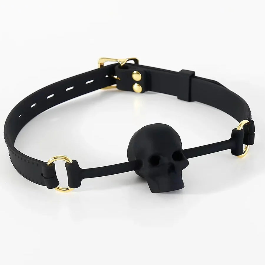 Skull Ball Gag - Adjustable Silicone Restraint