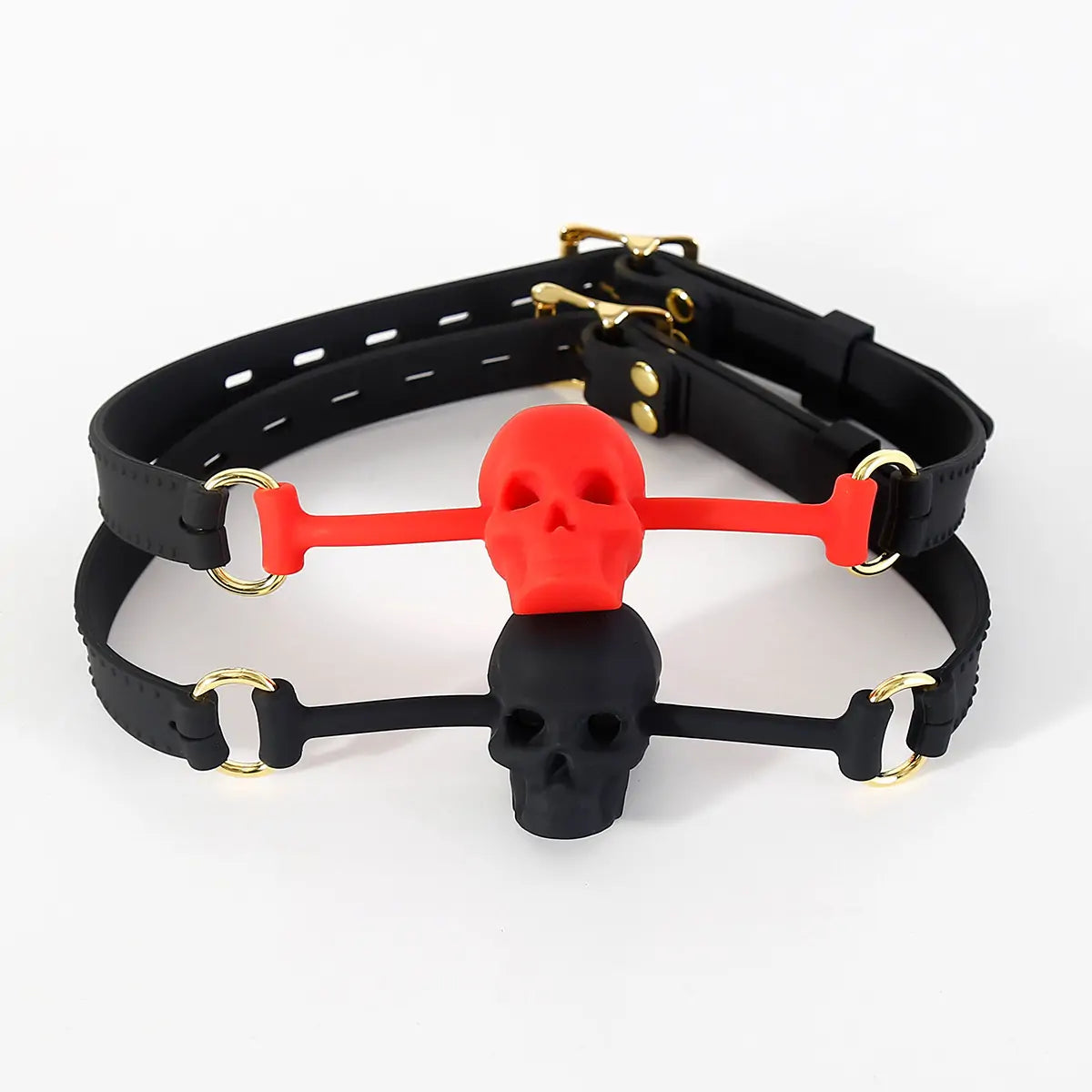 Skull Ball Gag - Adjustable Silicone Restraint