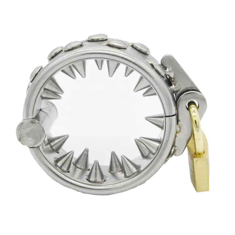 Spiky Cock Cage Steel Spiked Chastity Ring
