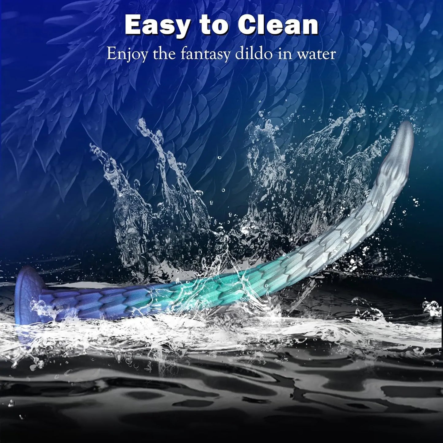 Spiral Dragon Scale Long Thin Dildo 20 Inches