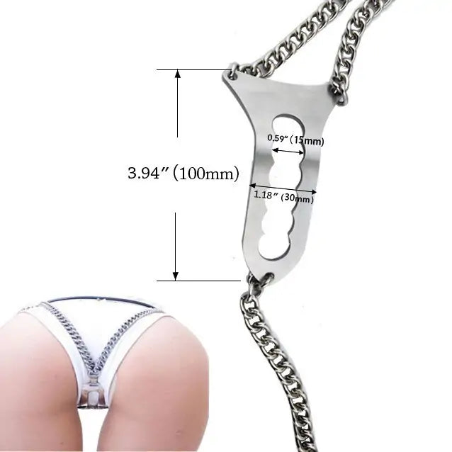 Stainless Steel Female Chastity Belt