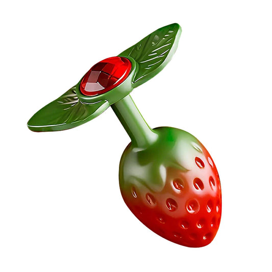 Strawberry Metal Jewel Butt Plug
