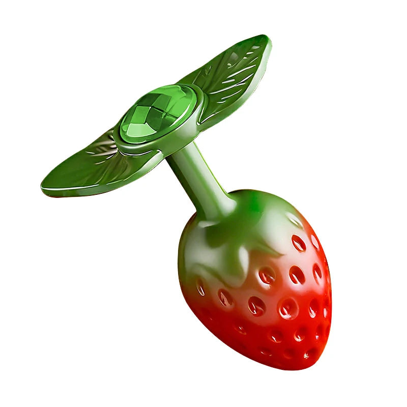 Strawberry Metal Jewel Butt Plug