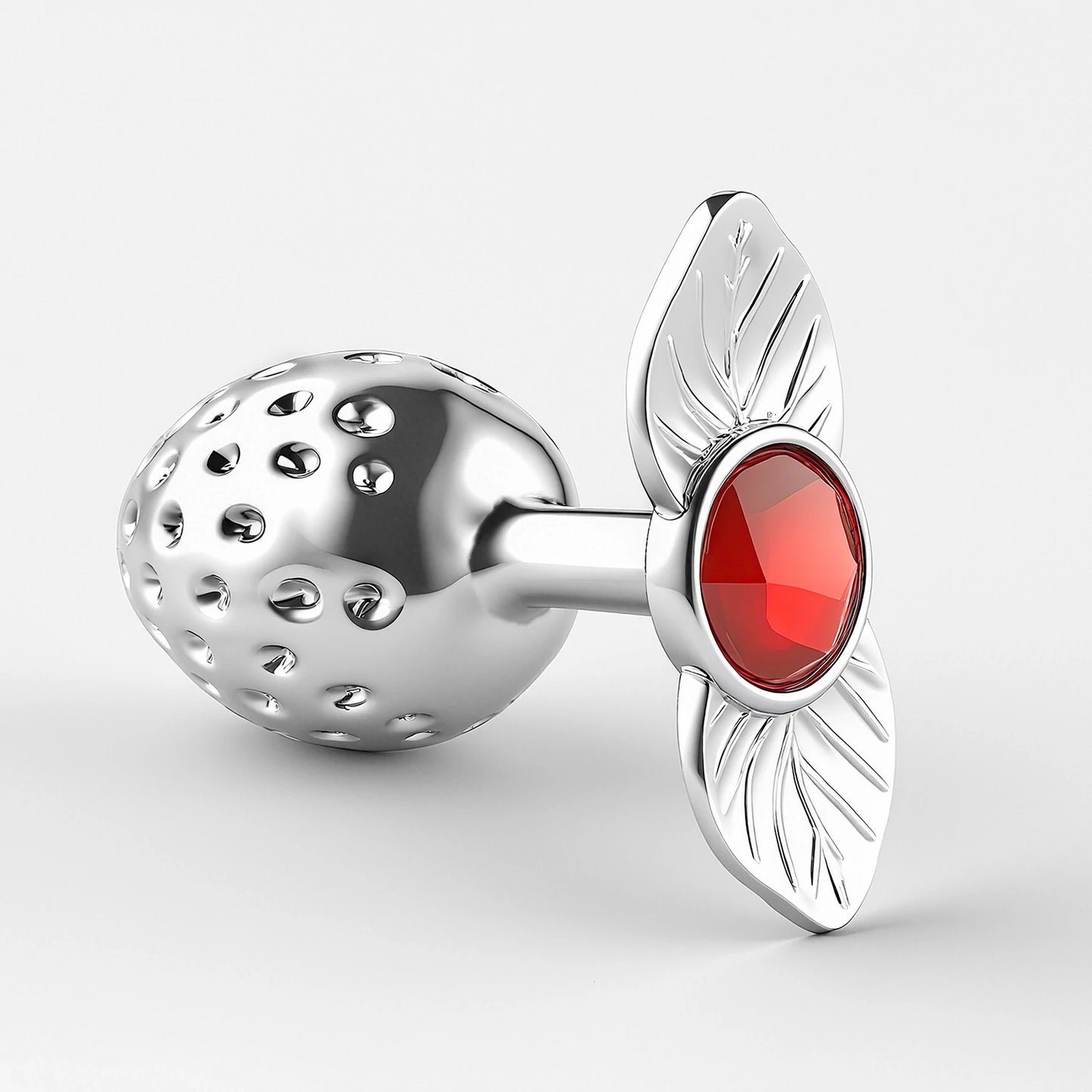 Strawberry Metal Jewel Butt Plug