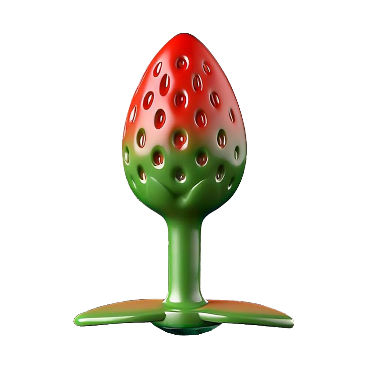 Strawberry Metal Jewel Butt Plug