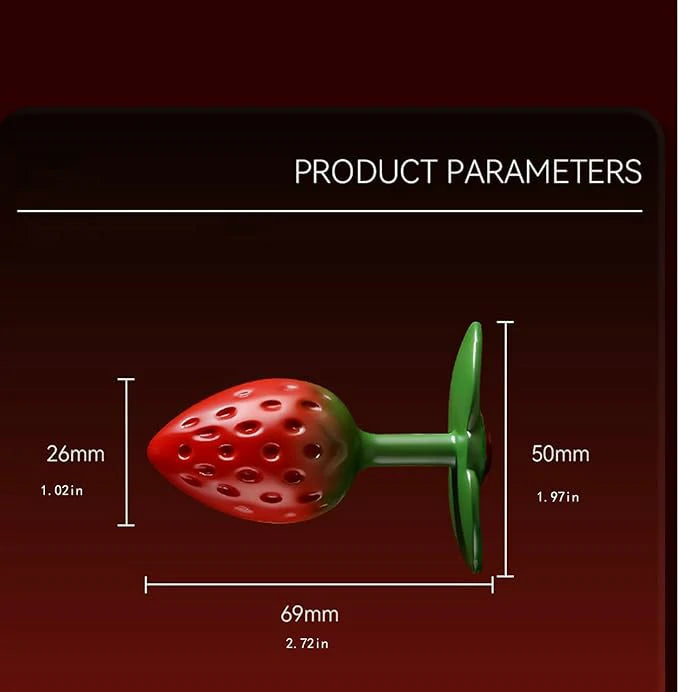 Strawberry Metal Jewel Butt Plug