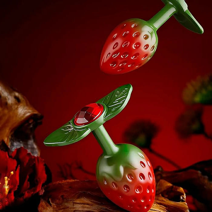 Strawberry Metal Jewel Butt Plug