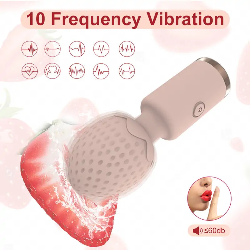Strawberry Wand Vibrator - 10 Vibration Frequencies