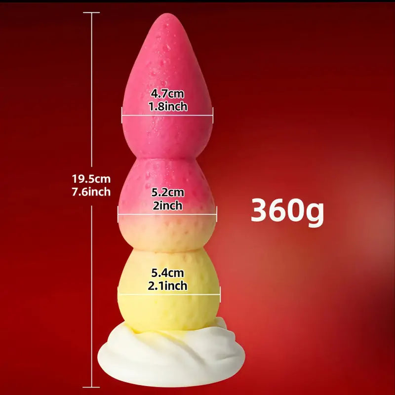 Strawberry_neko Beaded Knot Anal Dildo 8 Inches