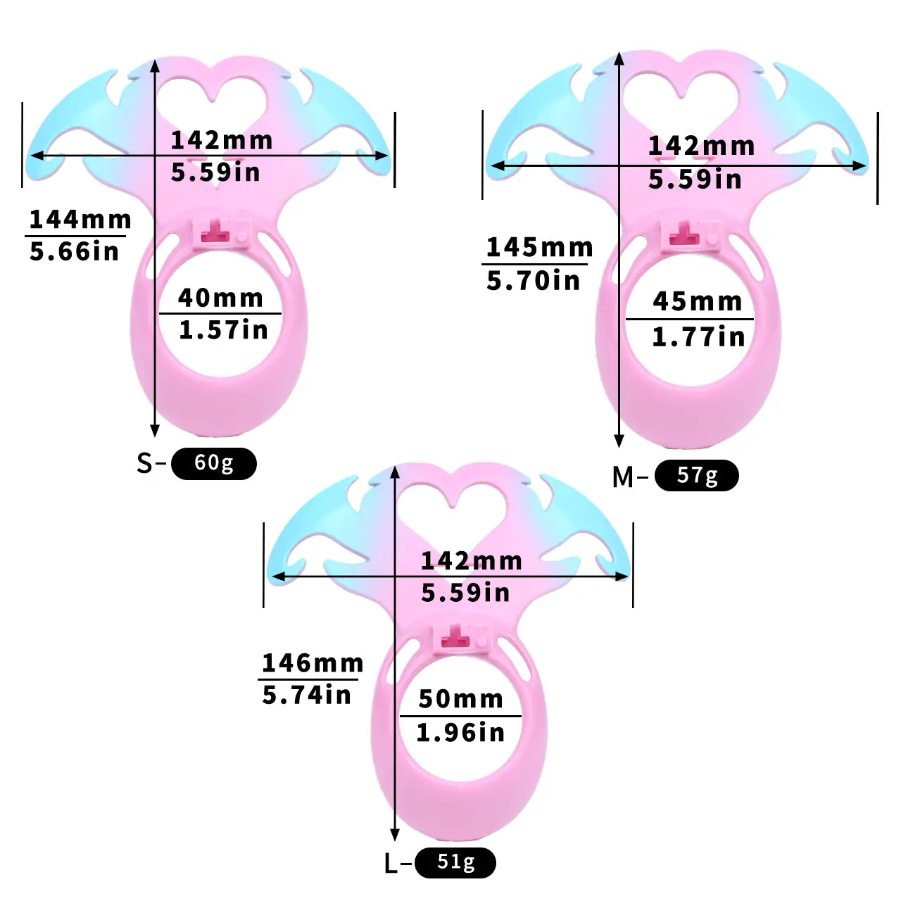 Succubus Heart Lockable Chastity Cage