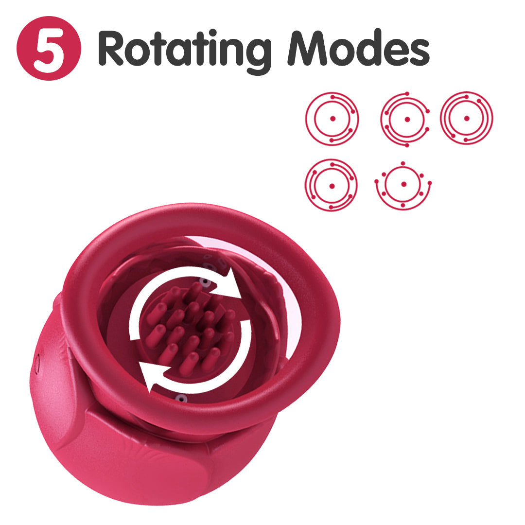 Crimson Bloom Sucking & Rotating Vibrator