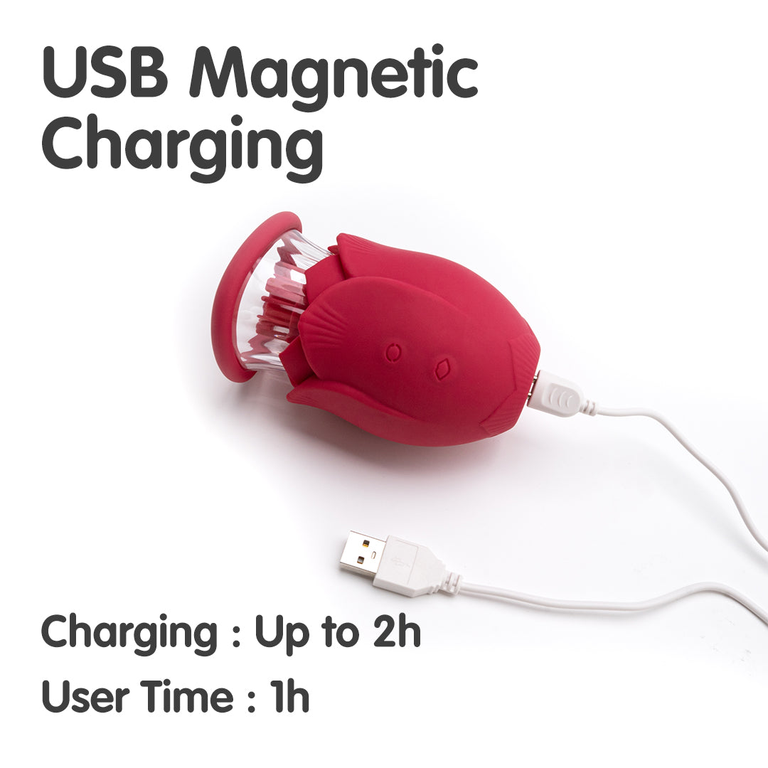 Crimson Bloom Sucking & Rotating Vibrator