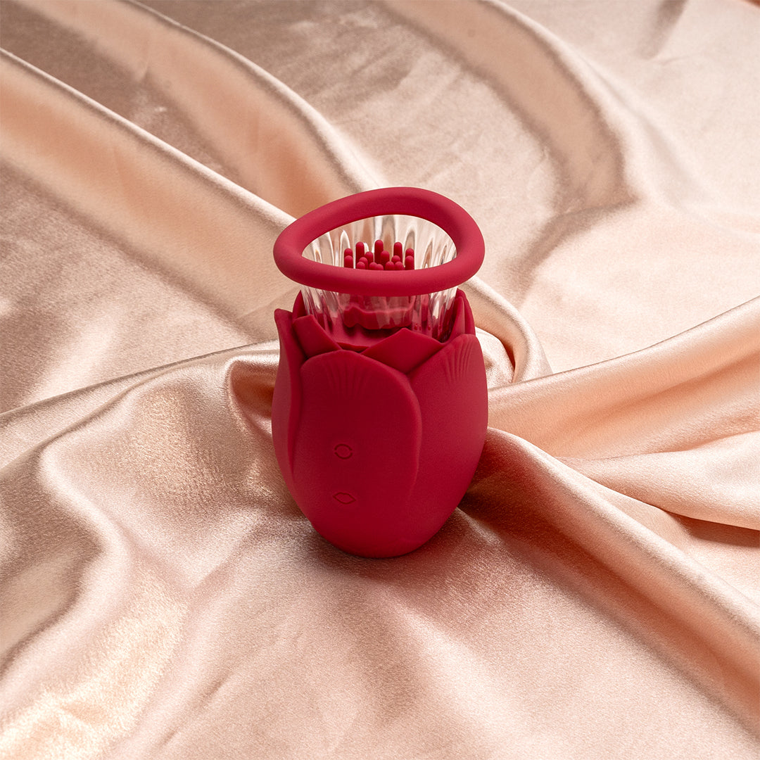 Crimson Bloom Sucking & Rotating Vibrator