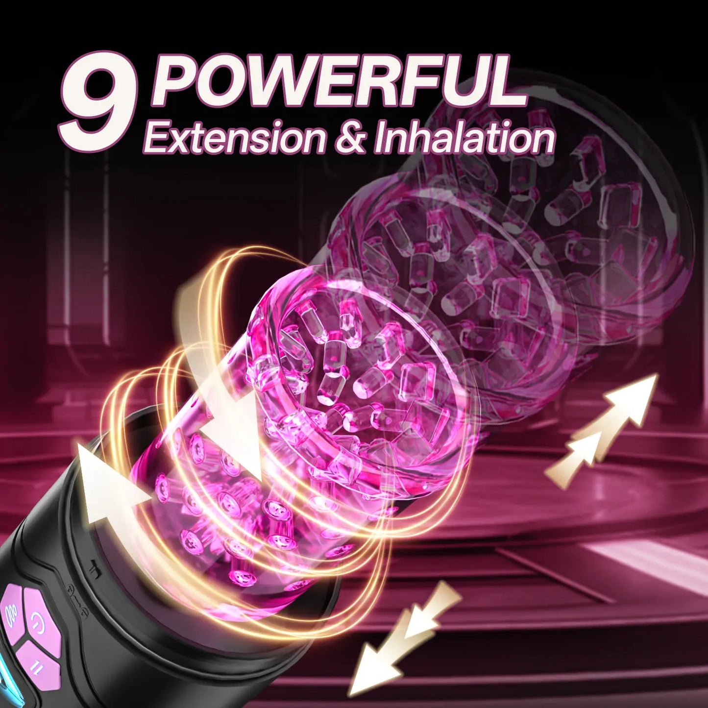 Telescopic Rotating Suction Masturbator with Bracket