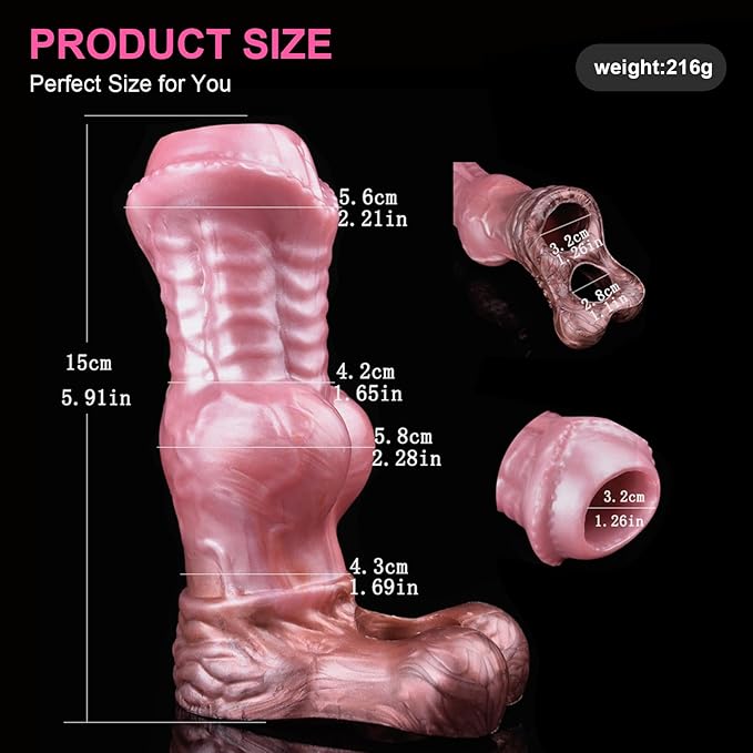 Thick Knot Fantasy Dog Penis Sleeve