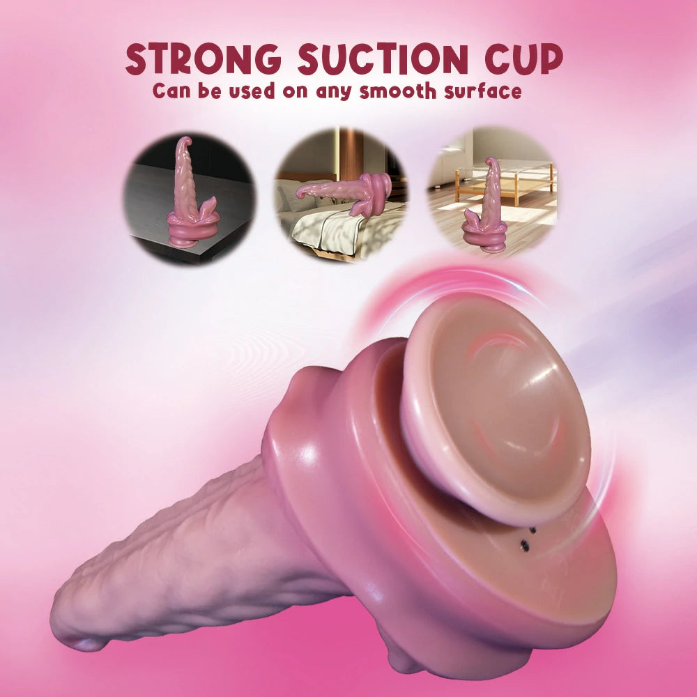 Thrusting Tongue Dildo Vibrator 8.4 Inches