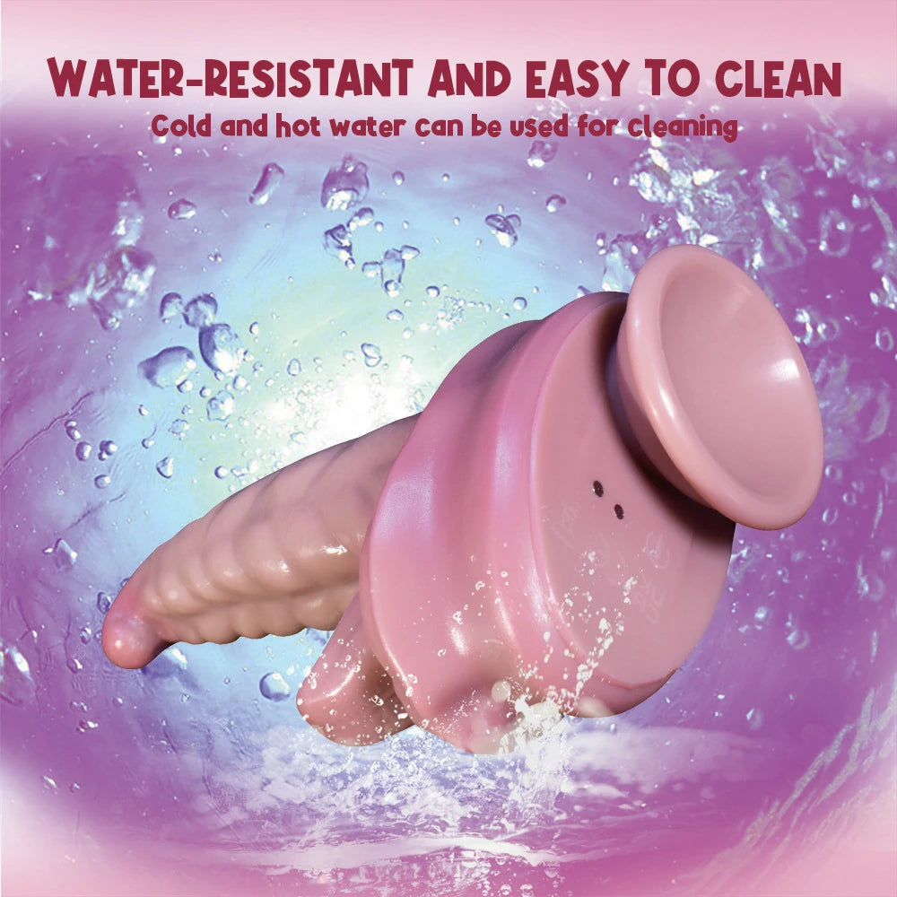 Thrusting Tongue Dildo Vibrator 8.4 Inches
