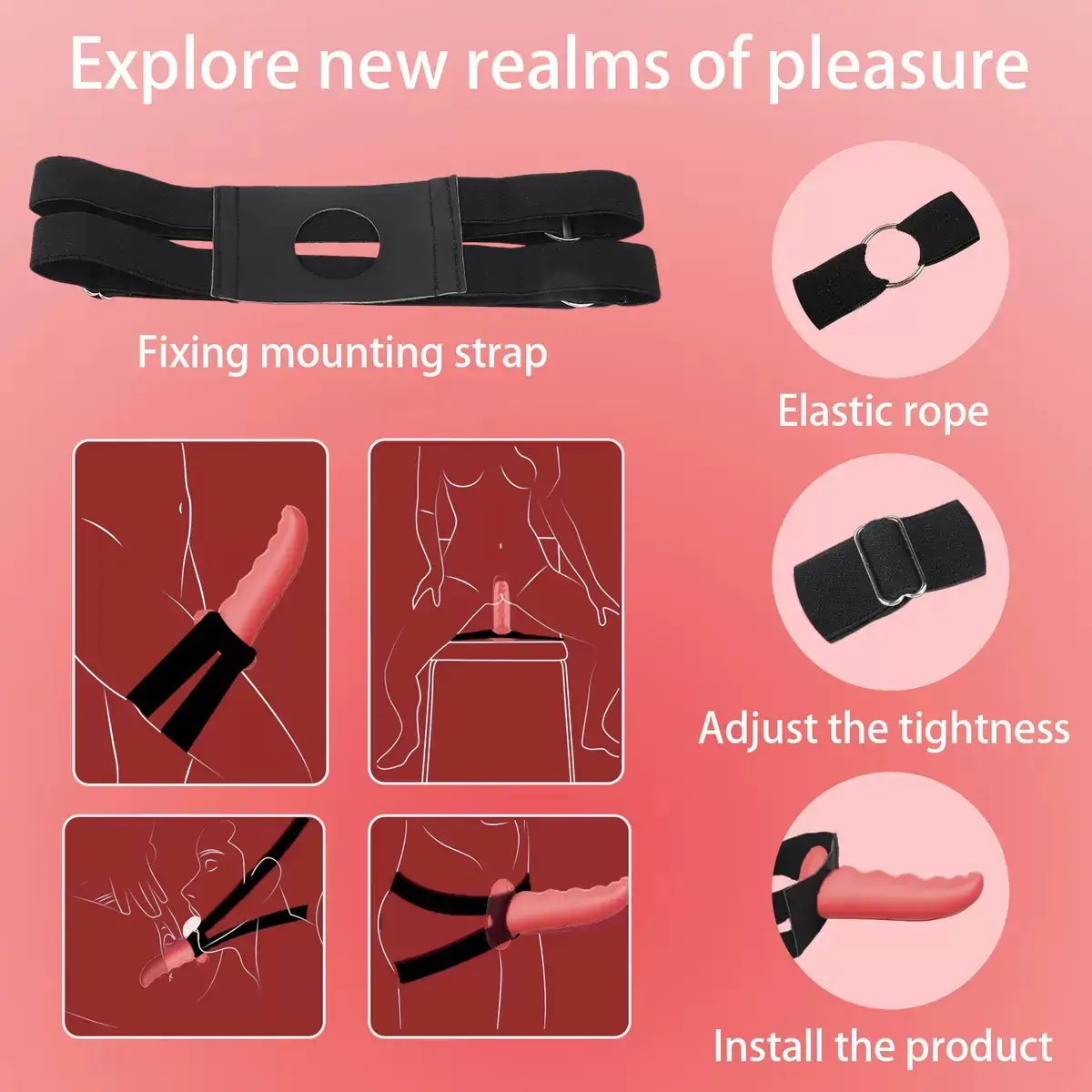 Tongue Shaped Finger Vibrator with Strap