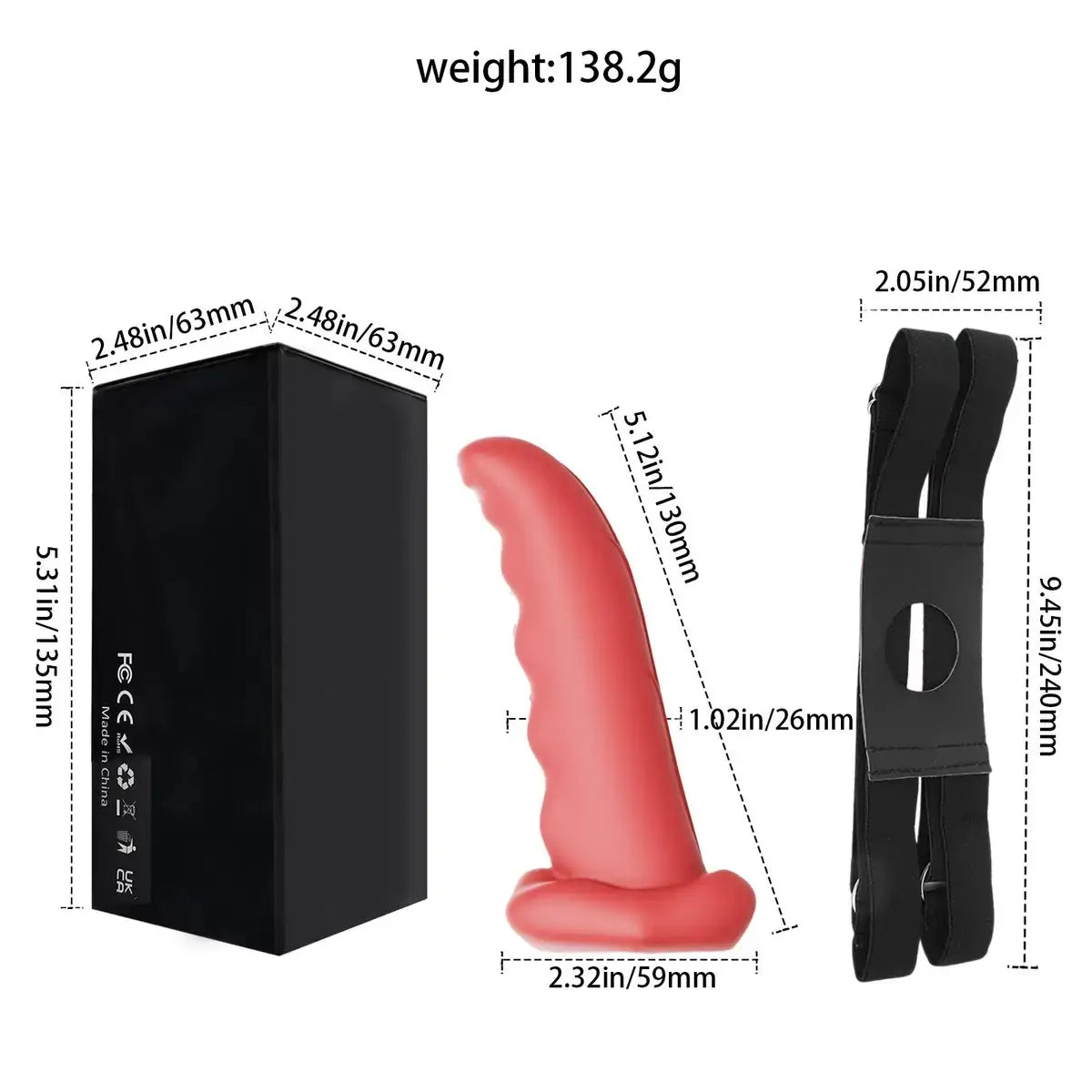 Tongue Shaped Finger Vibrator with Strap
