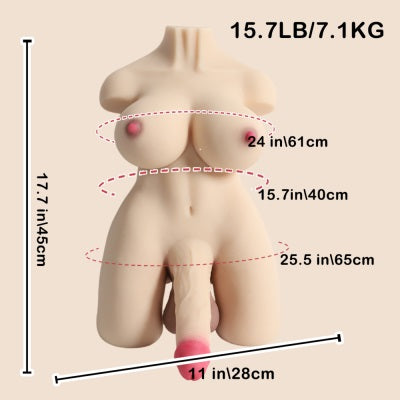 Trans Torso Sex Doll with 10 Inch Dildo