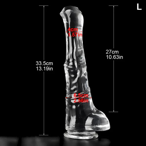 Transparent Jelly Horse Dildo Collection 4 Size