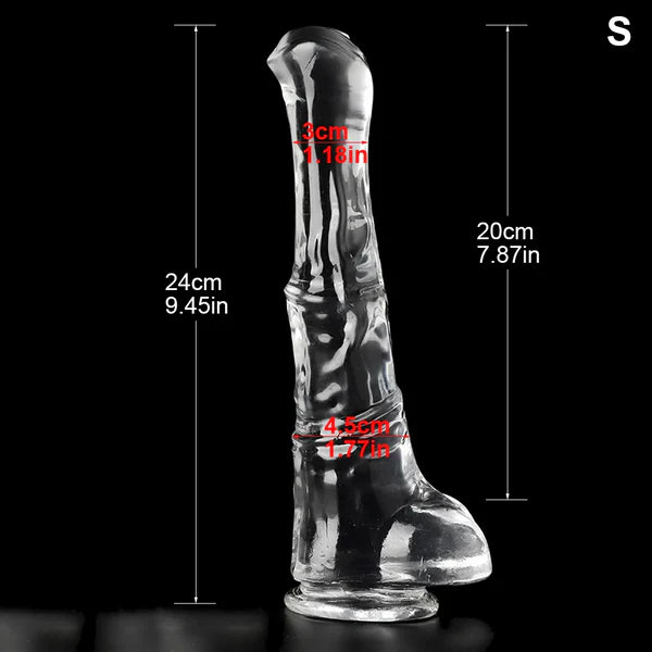 Transparent Jelly Horse Dildo Collection 4 Size