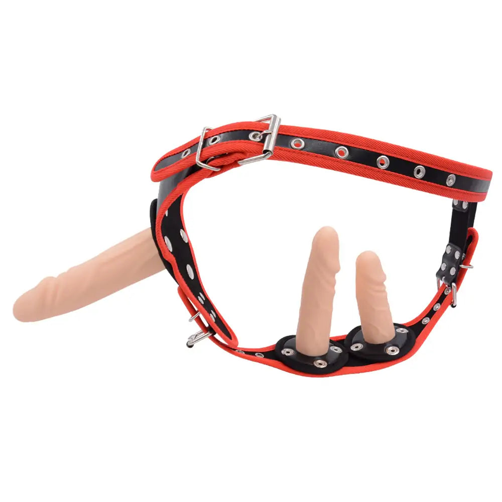 Triple Strap On Dildo — Detachable Set