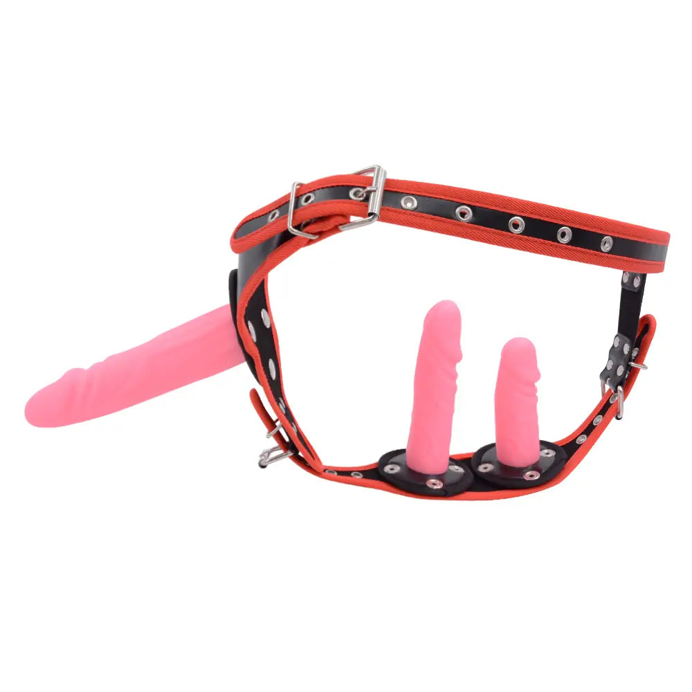 Triple Strap On Dildo — Detachable Set
