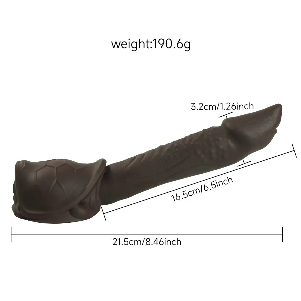 Turtle Shape Silicone Suction Dildo 6 Inches