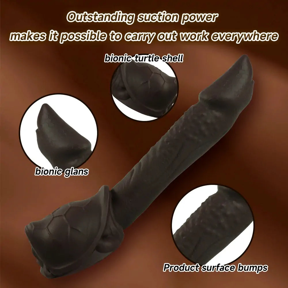 Turtle Shape Silicone Suction Dildo 6 Inches