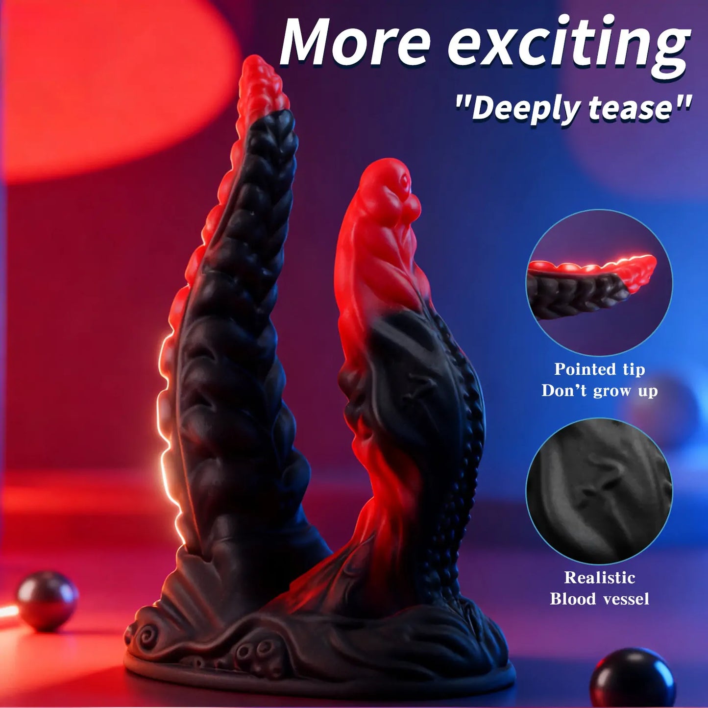 Twin Tentacle Fantasy Monster Dildo 8 Inches