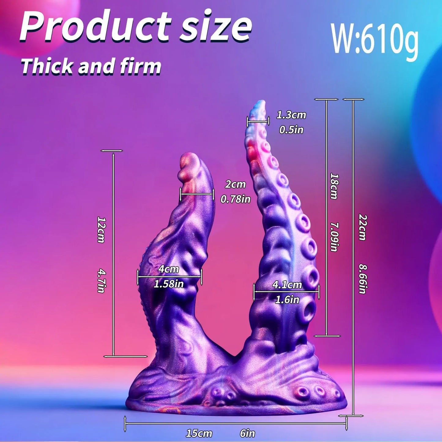 Twin Tentacle Fantasy Monster Dildo 8 Inches