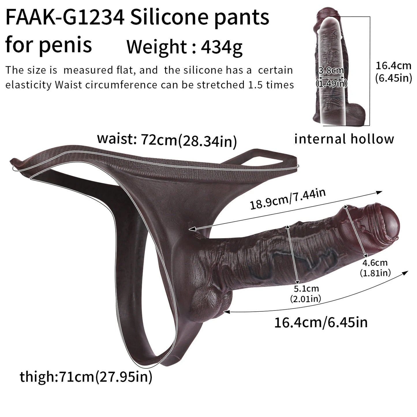 Ultra-Realistic Hollow Wearable Dildo Harness