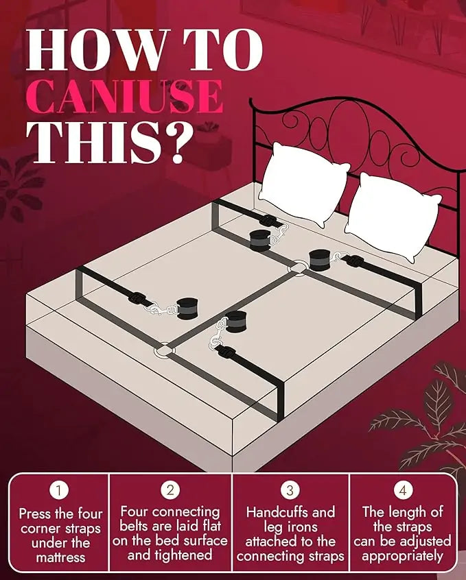 Under Bed Restraints – Adjustable Bondage Set