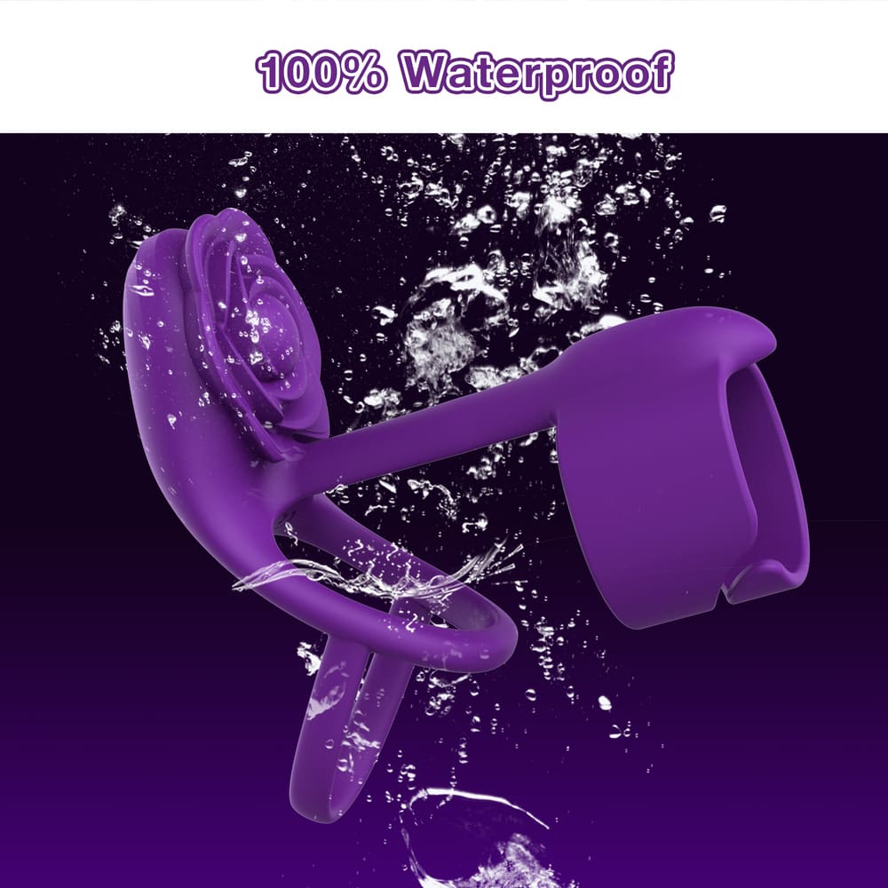 Vexar - 3 IN 1 Vibrating Penis Ring - Rose Clitoral Vibrator with Wireless Remote