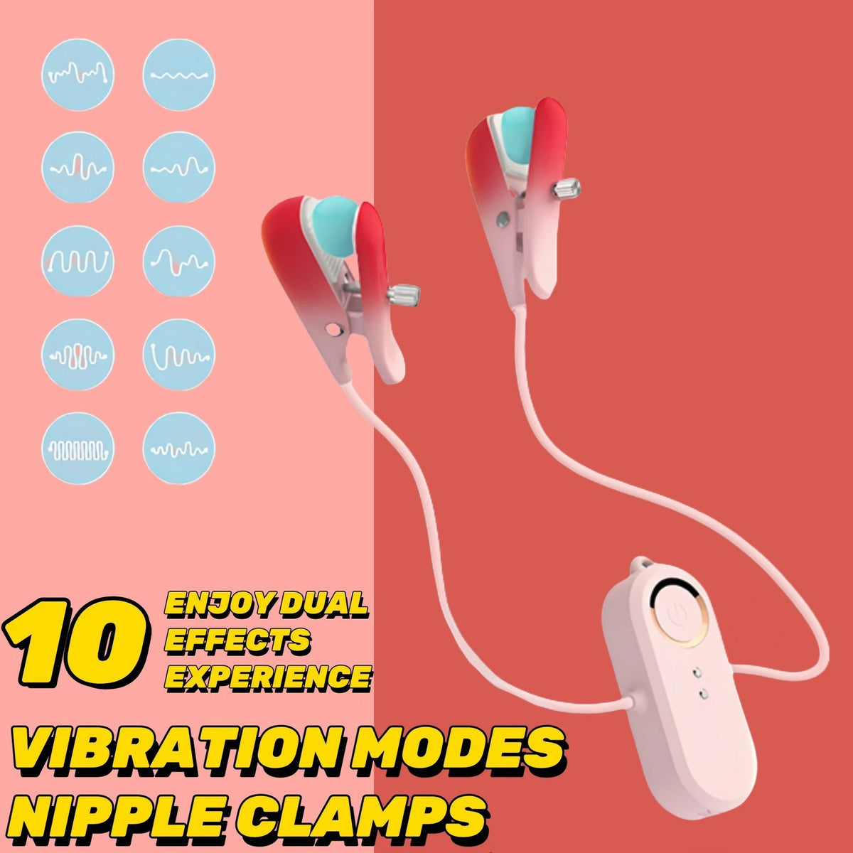 Vibrating Nipple Clamps – Remote Control Breast Stimulator