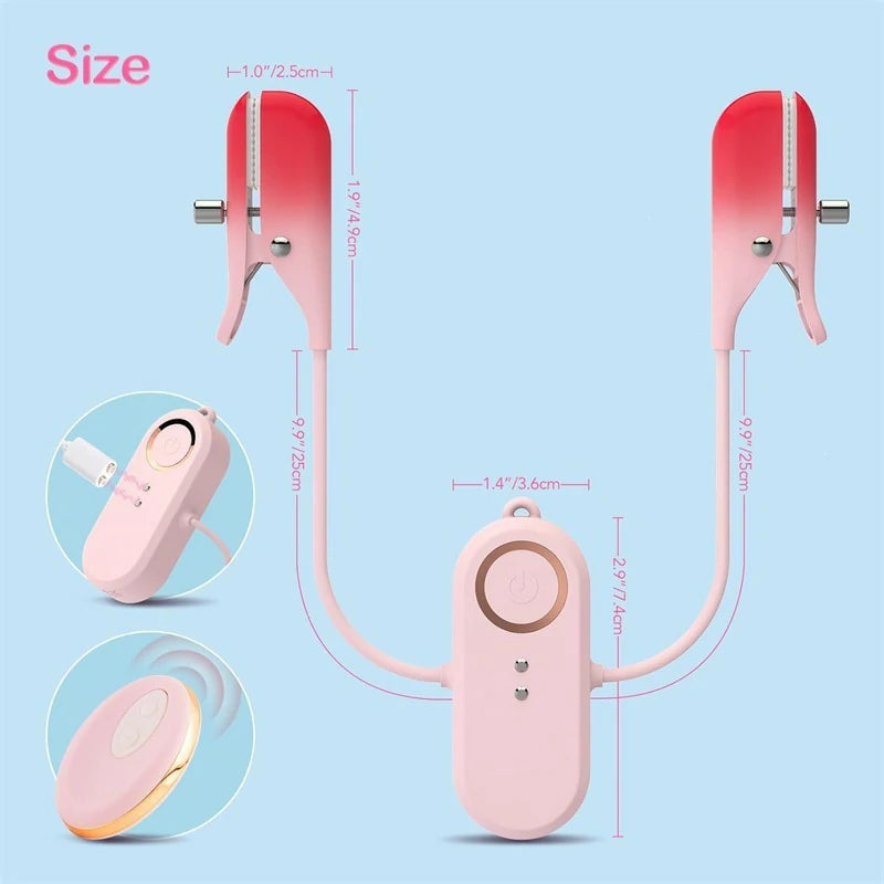 Vibrating Nipple Clamps – Remote Control Breast Stimulator