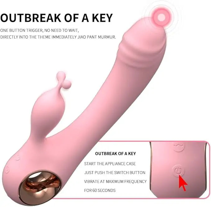 Vibrating Pink Dildo Dual Teaser